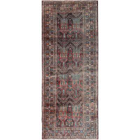 Isabelline 3'7"x9' French Roast Brown Distressed Old Persian Baluch Village Good Cond Wool Runner Rug B626D0BCE0874B0B9C