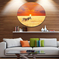 Made in Canada - Design Art 'Scenic African View with Zebra' Photographic Print on Metal
