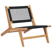Corrigan Studio Sun Lounger With Footrest Solid Teak Wood And Rope