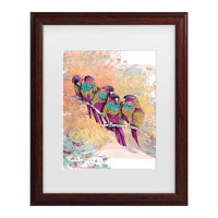 Red Barrel Studio The Tangled Peacock 'Purple Parrots' Matted Framed Art