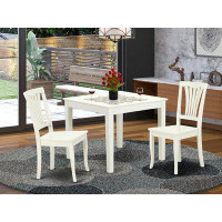 August Grove Lake Macquarie 3 - Piece Rubberwood Solid Wood Dining Set
