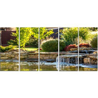 Design Art 'Green Lake and Plants' Photographic Print Multi-Piece Image on Canvas