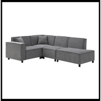 Latitude Run® Sectional Sofa,L-Shaped Couch With 2 Free Pillows,5-Seat Couch With Chaise Lounge For Living Room