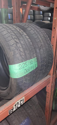 USED PAIR 225/50R17 COOPER ZEON RS3-A 95% TREAD @YORKREGIONTIRE