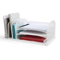 Safco Products Company Onyx Desktop Organizer With Three Trays And Three Upright Sections