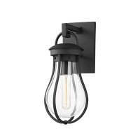 Troy Bowie 1 Light Small Exterior Wall Sconce - Textured Black