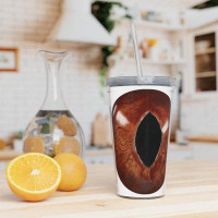 East Urban Home Cat Eyes Plastic Tumbler With Straw