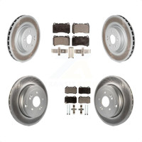 Front Rear Coated Disc Brake Rotors And Ceramic Pads Kit For Hyundai Genesis Coupe KGT-101152