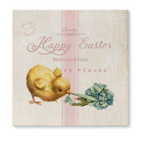 KAVKA DESIGNS 'Happy Easter with Little Chic' - Wrapped Canvas Textual Art Print