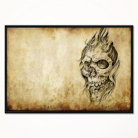 Made in Canada - East Urban Home 'Death Tattoo Art' Framed Print on Wrapped Canvas