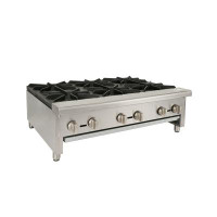 Aplancee 6 Burner 36" Stainless Steel Commercial Natural/Propane Gas Stove 168000 BTU