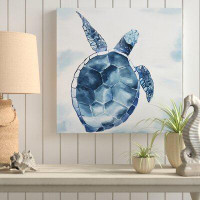 Breakwater Bay 'Overhead View of a Swimming Turtle' Oil Painting Print on Wrapped Canvas