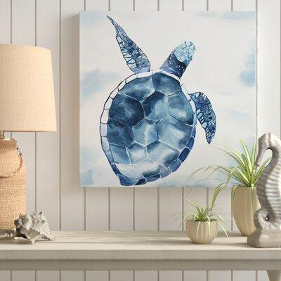 Breakwater Bay 'Overhead View of a Swimming Turtle' Oil Painting Print on Wrapped Canvas in Arts & Collectibles
