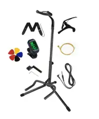 Acoustic electric guitar accessory package guitar stand eTuner Capo Strap 5 picks guitar cable (3M) String set truss rod