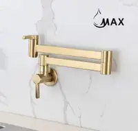 Pot Filler Faucet Double Handle Classic Wall Mounted 20 With Accessories Brushed Gold Finish