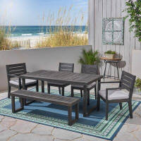 Highland Dunes Rickie 6 Piece Dining Set with Cushions