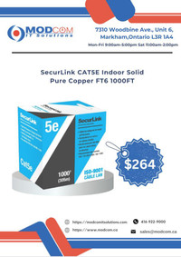 SecurLink CAT5E Indoor Solid Pure Copper FT6 1000FT Network Bulk Cable FOR SALE!!!