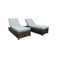 kathy ireland Homes & Gardens by TK Classics River Brook Patio Reclining Sun Lounger Set with Cushion
