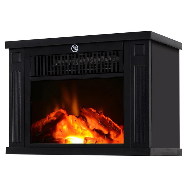 14 1000W MINI STANDING ELECTRIC FIREPLACE PORTABLE HEATER WITH OVERHEATING, BLACK in Fireplace & Firewood - Image 2