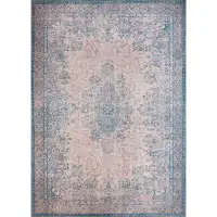 Bungalow Rose Salford Blue Oriental Polyester Digital Print Decorative Area Rug