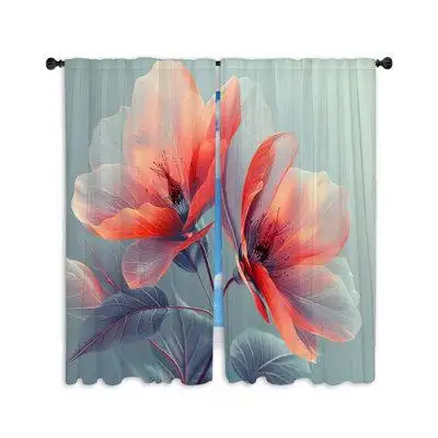 Upgrade your home decor with these Flower sheer window curtains printed in the USA! Great for your b...