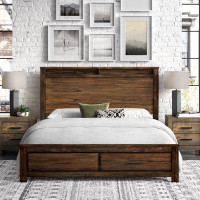 Steelside™ Haraway Solid Wood Storage Platform Bed