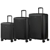 Champs Aria Collection 3-Piece Hard Side Expandable Luggage Set - Black