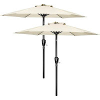 Millwood Pines 2Pack 7.5Ft Patio Umbrella Outdoor Table Market Yard Umbrella With Push Button Tilt/Crank, 6 Sturdy Ribs