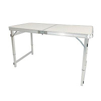 FixtureDisplays 4' (48") Aluminum Folding Table, Adjustable Height 24-28", Lightweight Portable Camping Table For Picnic