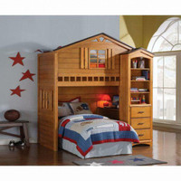 AF Tree House Loft Bed in Rustic Oak Finish or Weathered White & Washed Grey