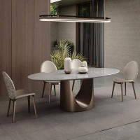 RARLON Oval marble dining table and chair combination