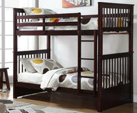 Lord Selkirk Furniture - Sydney Twin / Twin Bunk Bed in Espresso - 24 Slats Total