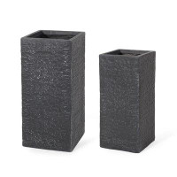 Latitude Run® Huot Outdoor Cast Stone Pot Planters Set