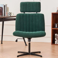 Ebern Designs Office Desk Chair No Wheels With Headrest