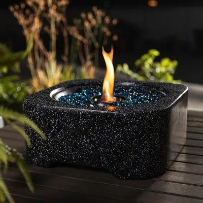 Features: Tabletop fire pit Ethanol fire pit Outdoor and Indoor Bio Ethanol Fire Pit Black Tabletop...
