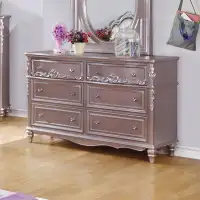 Rosdorf Park Caroline 6-drawer Rectangular Dresser Metallic Lilac