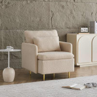 Mercer41 Fuzzy Single Club Sofa Chairs For Living Room Bedroom Waiting Room Office