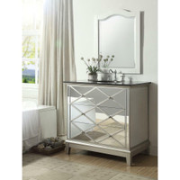 Dinia 36 in. W x 23 in. D x 36 in. H Bath Vanity in Mirrored Finish with Marble Vanity Top in Black with White Basin