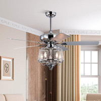 House of Hampton 52-In Silver Indoor Ceiling Fan With Remote (5-Blade)