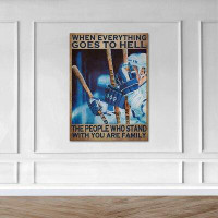 Trinx Hockey - Quand tout va en enfer, toile tendue avec châssis - Sports Illustration, décor de salon blanc