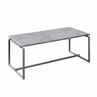 17 Stories 3 piece faux concrete top occasional table set, grey and silver