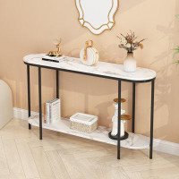 Wrought Studio Console Table 2 Tier Narrow Entryway Table With Storage Shelves