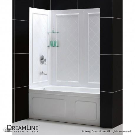 DreamLine QWALL-Tub 56-60 in. W x 28-32 in. D x 60 in. H Acrylic Backwall Kit In White in Plumbing, Sinks, Toilets & Showers - Image 2