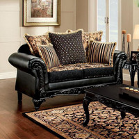 Theodora Traditional Styled Love Seat - One of a kind - Pillows Included ( Black or Brown )