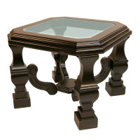 One Allium Way Clean Transitional Glass Top End Table