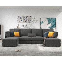 Wade Logan Brailey 6 - Piece Upholstered Sectional