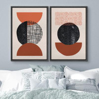 wall26 Orange, Red and Black Geometric Circle Variety Abstract Shapes Modern Chic Nordic Colourful