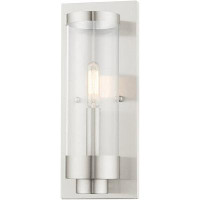 Orren Ellis Hillcrest Lighting Lights Transitional Outdoor Ada Wall Lantern - Polished Chrome Finish, Clear Glass Shade,