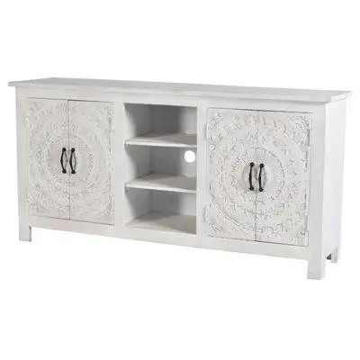 LOOMLAN Mandala Lace Solid Wood TV Stand for TVs up to 78"
