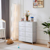 Ebern Designs White 8-Drawer Floor Mount Dresser: Versatile Storage Solution For Every Room